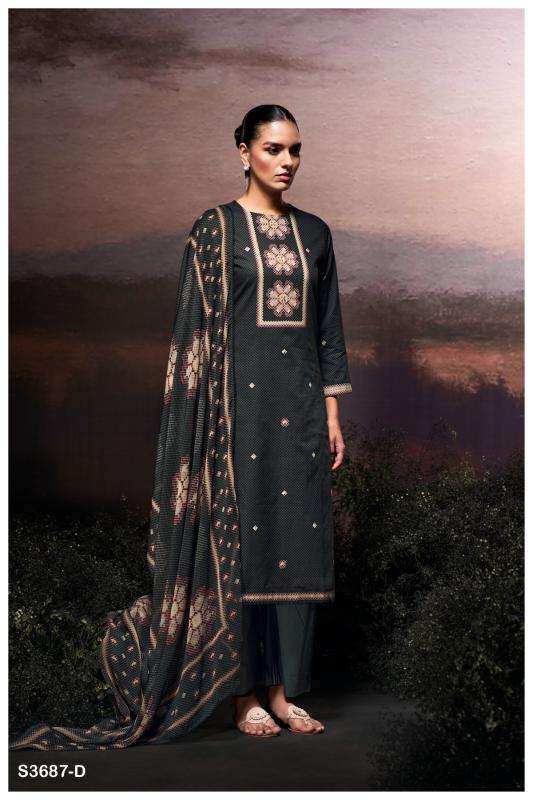Ganga gulzara 3687 Designer dress materials in Mumbai