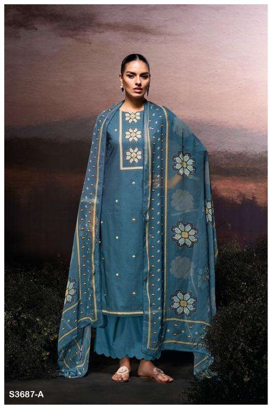Ganga gulzara 3687 Designer dress materials in Mumbai
