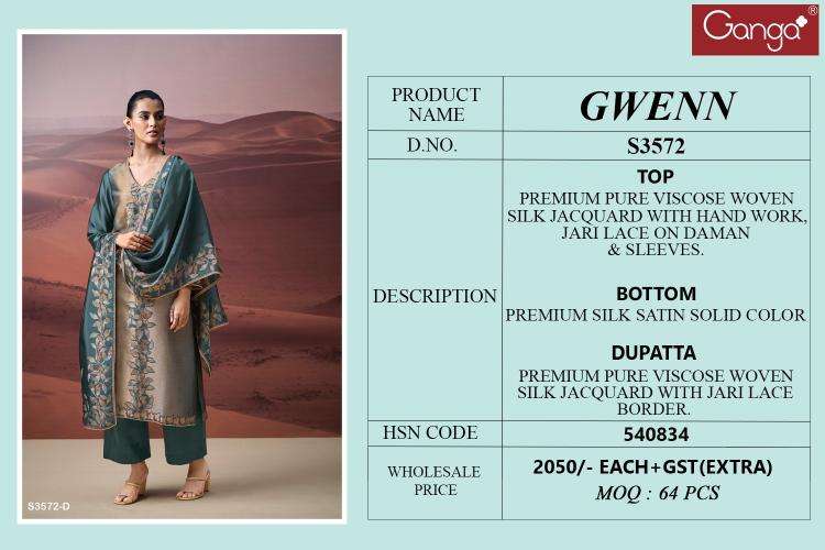 Ganga gwenn 3572 Online dress material shopping