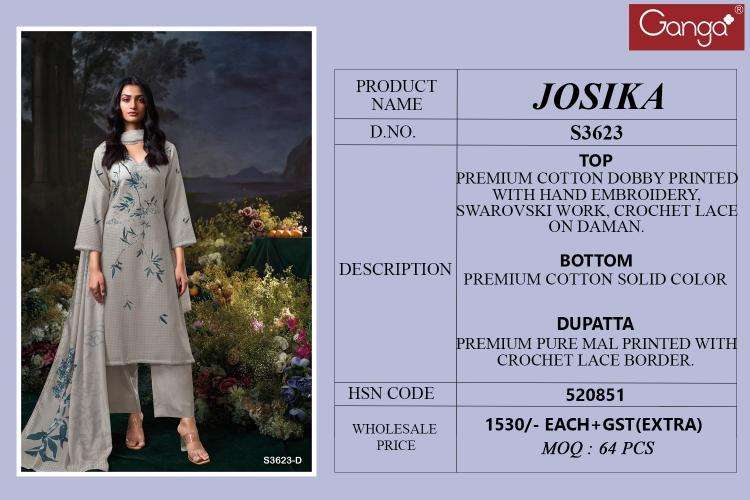 Ganga josika 3623 Kolkata dress materials