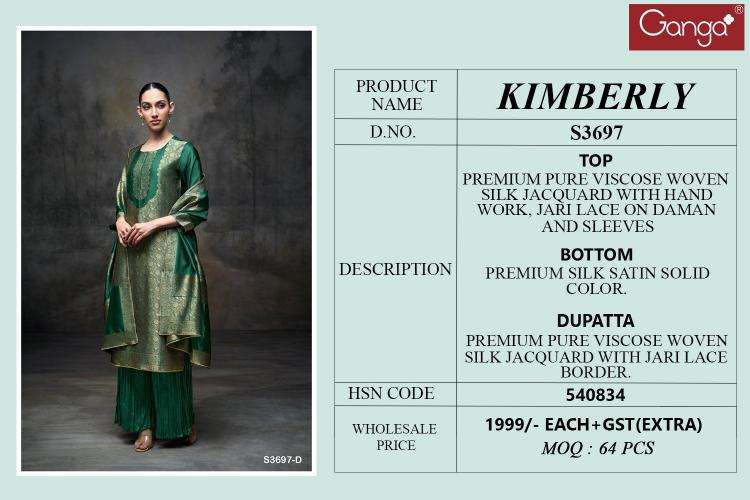 Ganga kimberly 3697 Dress material wholesalers in Bangalore