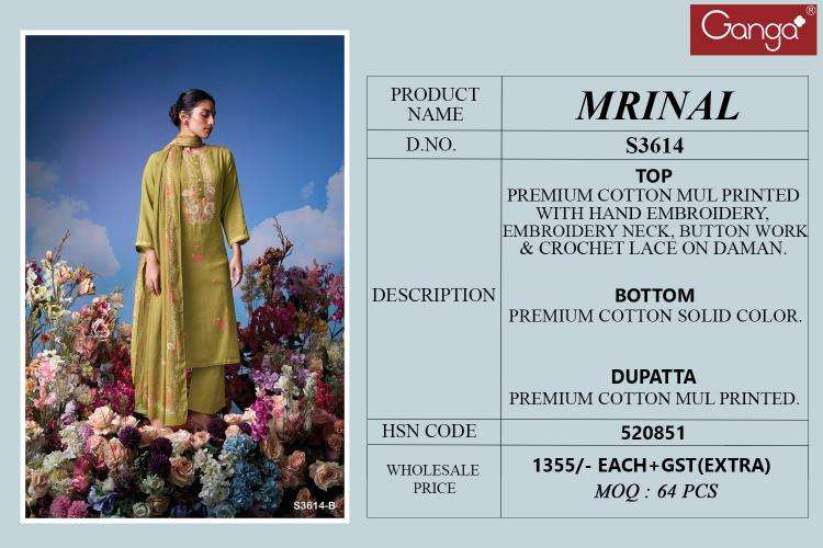 Ganga mrinal 3614 Wholesale dress material suppliers