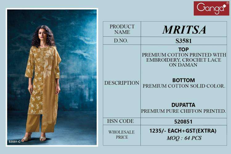 Ganga mritsa 3581 Bridal dress material wholesale in Ahmedabad