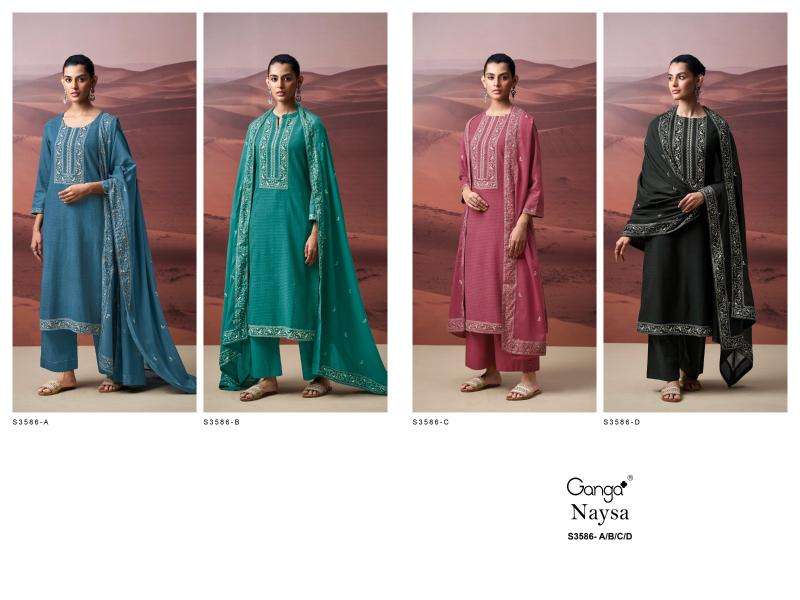 Ganga naysa 3586 Wholesale dress materials supplier