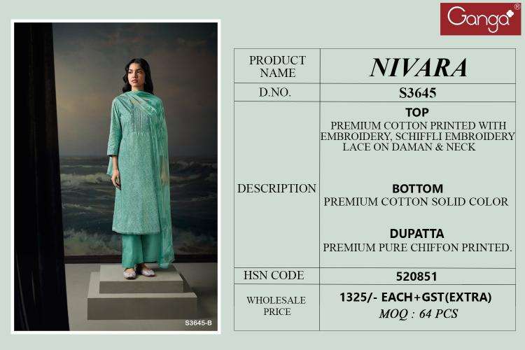 Ganga nivara 3645 Bulk dress materials in Hyderabad