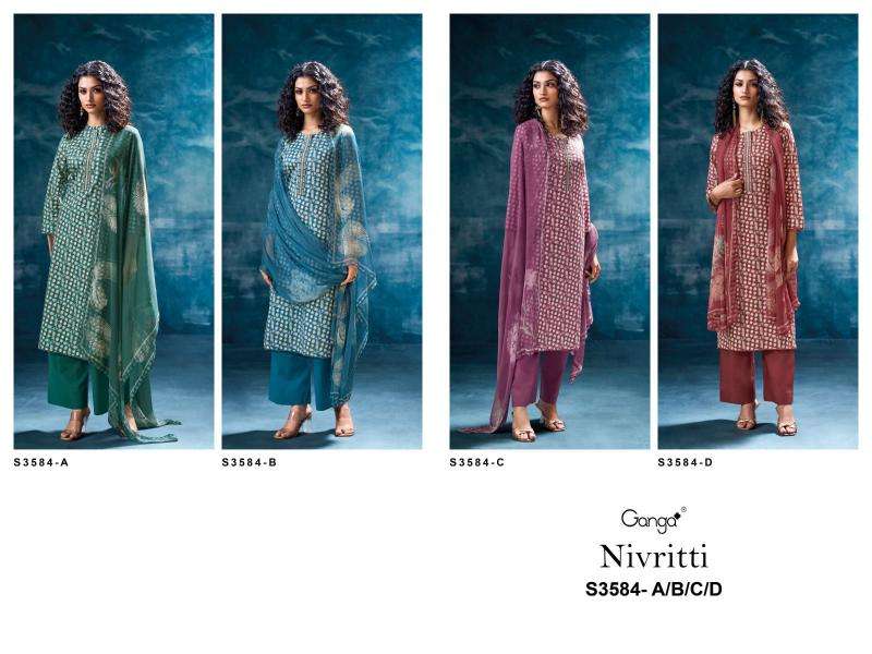Ganga nivritti 3584 Designer dress materials wholesale