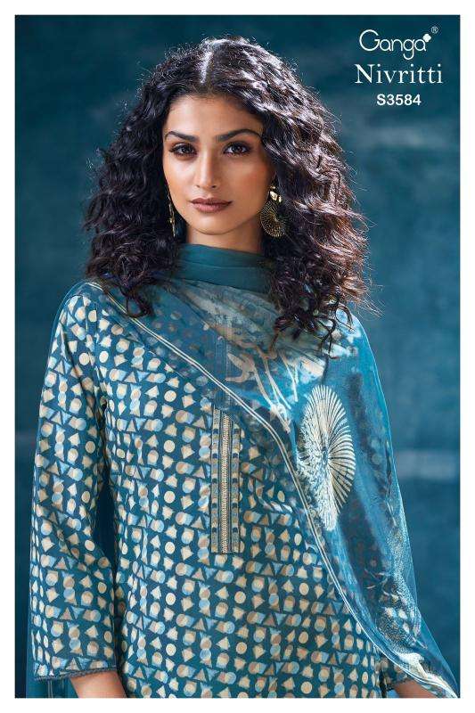 Ganga nivritti 3584 Designer dress materials wholesale