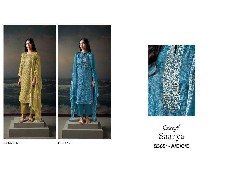 Ganga saarya 3651 Dress material suppliers in Delhi