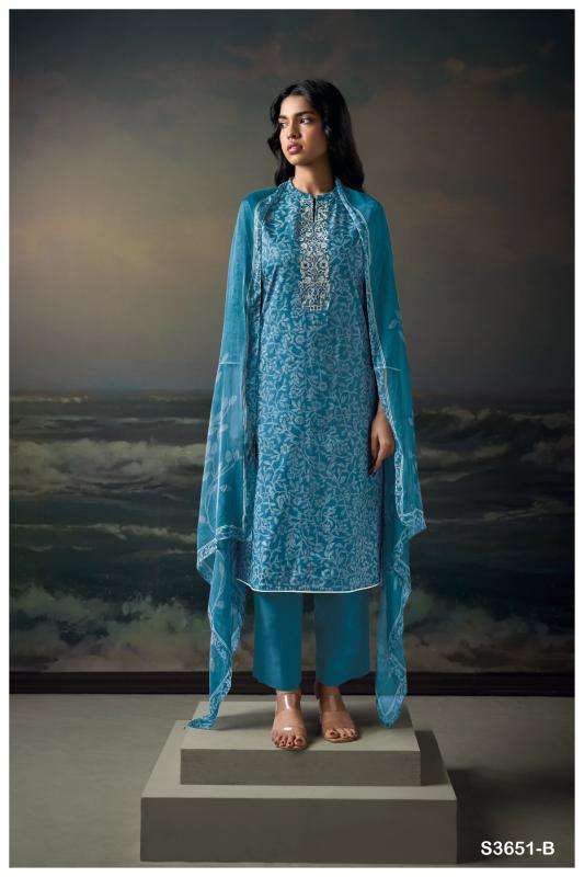 Ganga saarya 3651 Dress material suppliers in Delhi