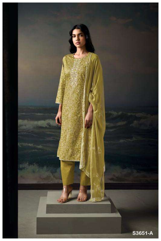 Ganga saarya 3651 Dress material suppliers in Delhi