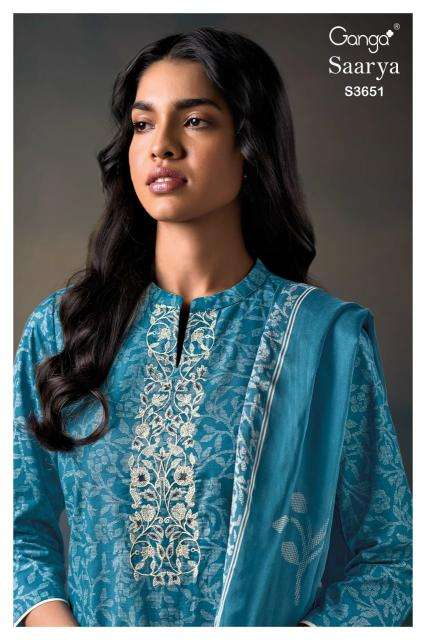 Ganga saarya 3651 Dress material suppliers in Delhi