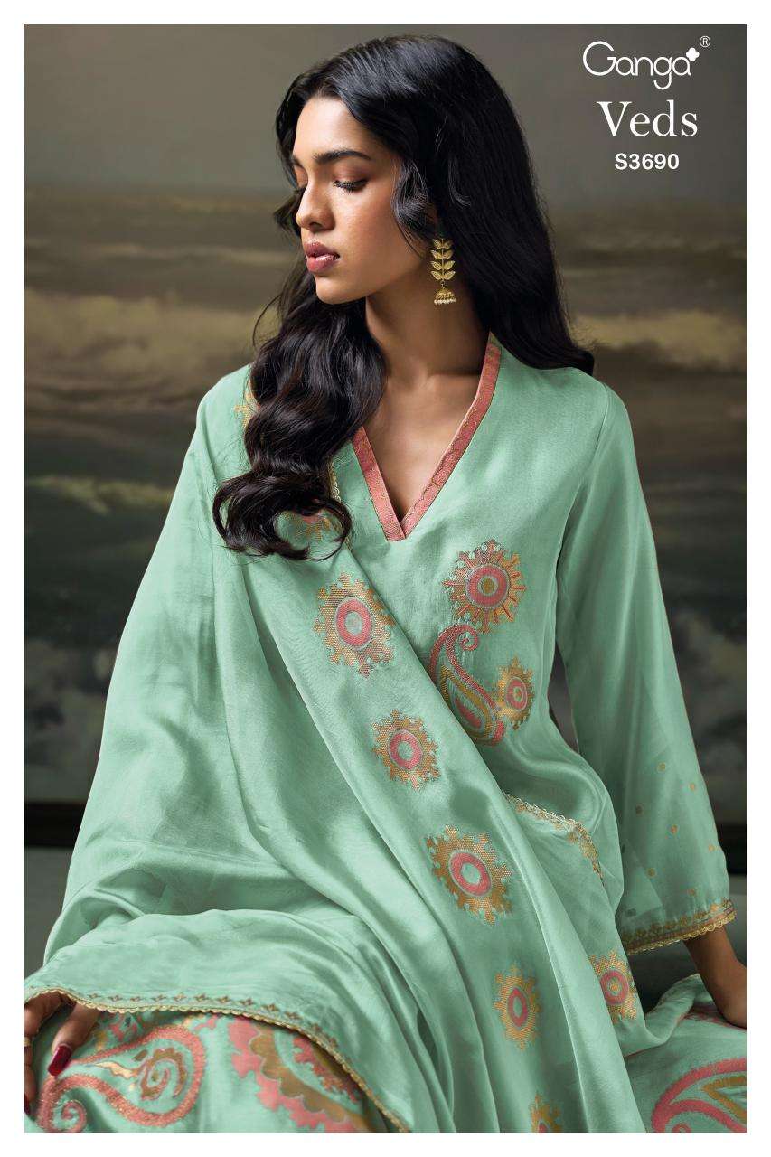 Ganga veds 3690 Ladies dress materials in Hyderabad