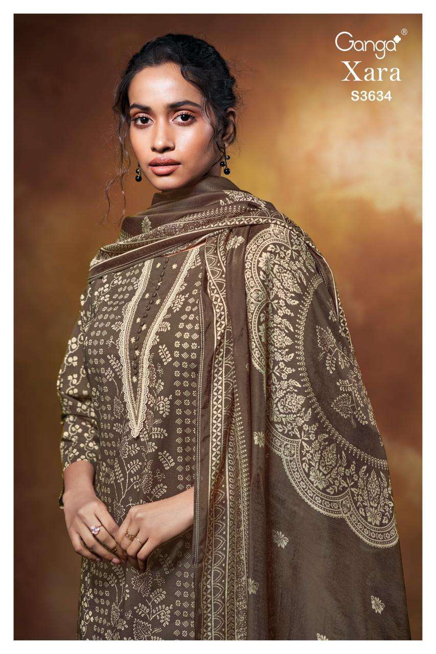Ganga xara 3634 cotton printed Bulk dress materials suppliers