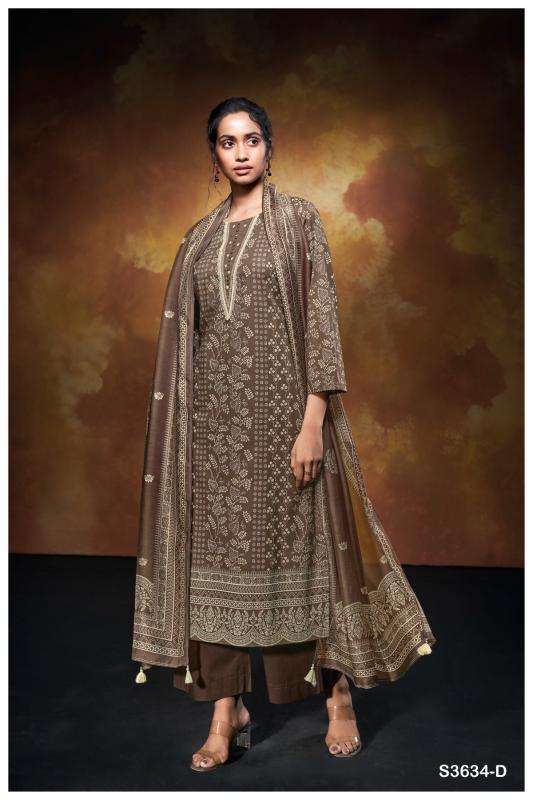 Ganga xara 3634 cotton printed Bulk dress materials suppliers