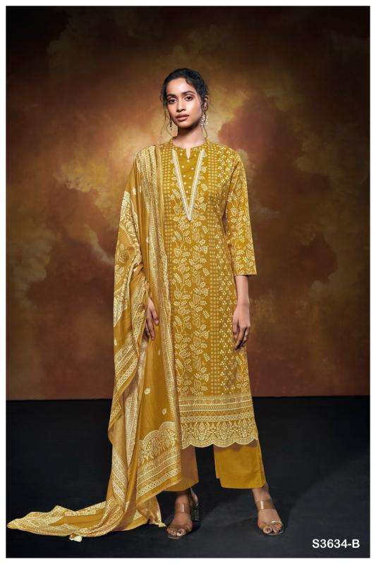 Ganga xara 3634 cotton printed Bulk dress materials suppliers