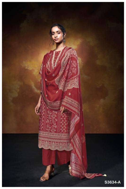 Ganga xara 3634 cotton printed Bulk dress materials suppliers