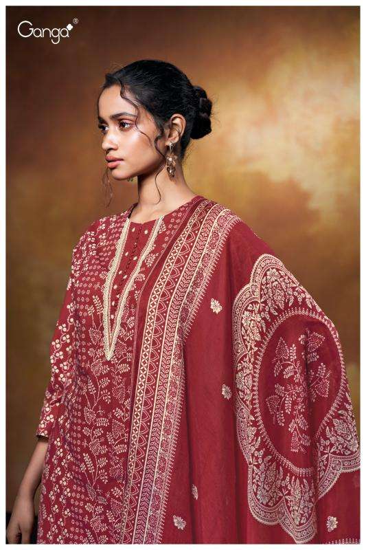 Ganga xara 3634 cotton printed Bulk dress materials suppliers