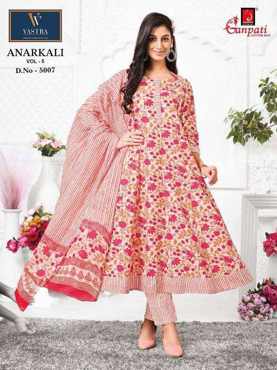 Ganpati anarkali vol-5 Cotton Kurtis Wholesale