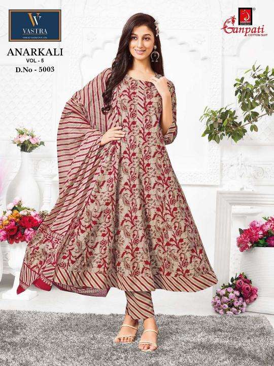 Ganpati anarkali vol-5 Cotton Kurtis Wholesale