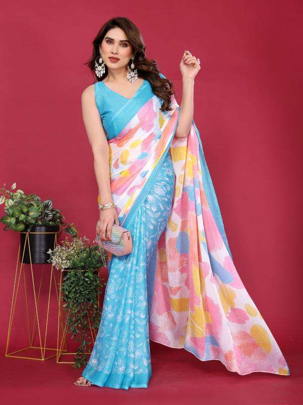 GC soft chiffon printed Printed saree wholesale in Kolkata