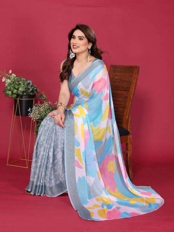 GC soft chiffon printed Printed saree wholesale in Kolkata