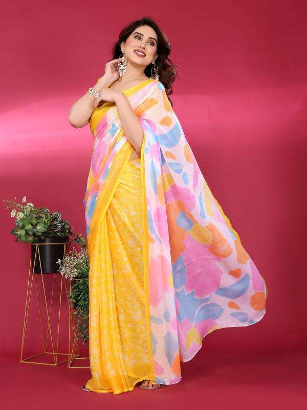 GC soft chiffon printed Printed saree wholesale in Kolkata
