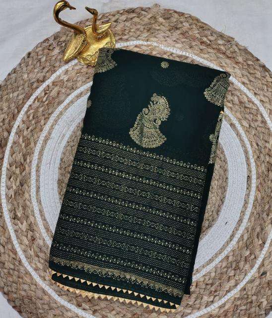 GC soft georgette with foil work Wholesale saree suppliers in India