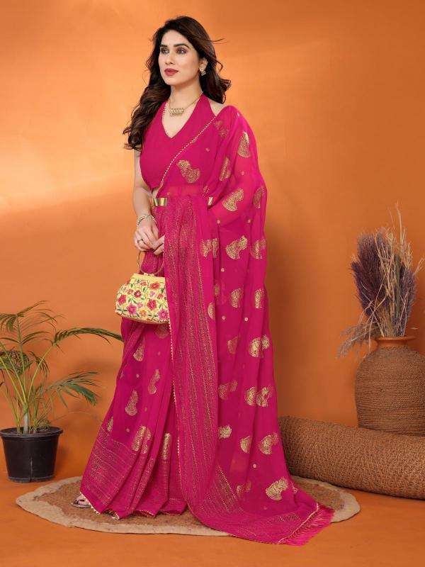 GC soft georgette with foil work Wholesale saree suppliers in India