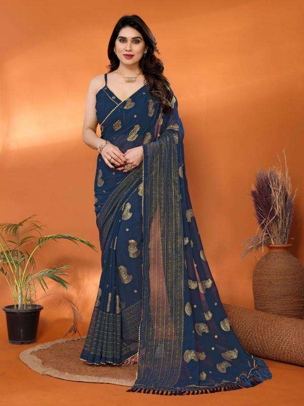 GC soft georgette with foil work Wholesale saree suppliers in India