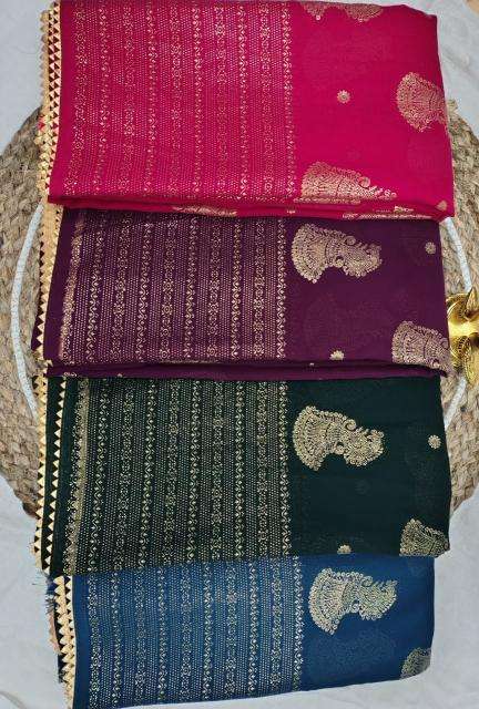 GC soft georgette with foil work Wholesale saree suppliers in India