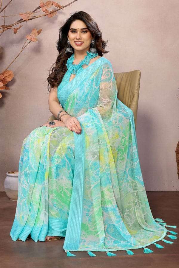 GC soft grorgette patta Saree wholesalers in Mumbai 