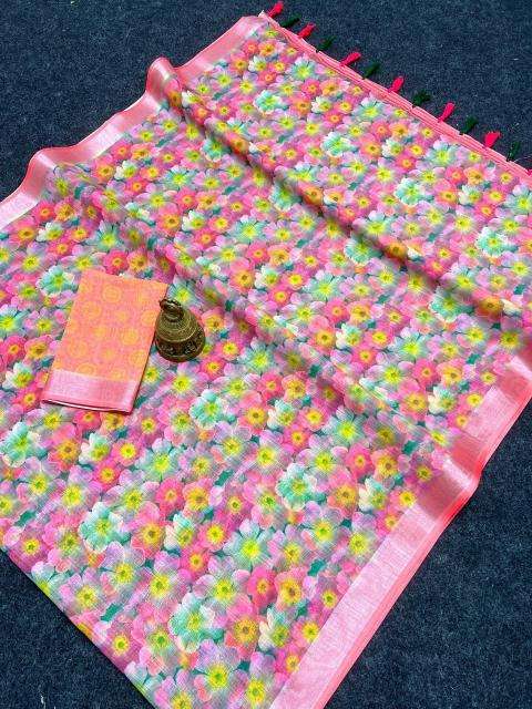 GC soft lenin silver zari patti Saree wholesale market prices in India