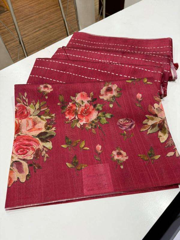 Indeed digital print Floral Wholesale saree suppliers in India