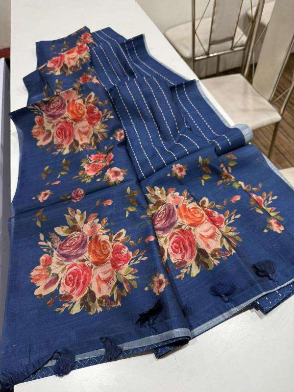 Indeed digital print Floral Wholesale saree suppliers in India