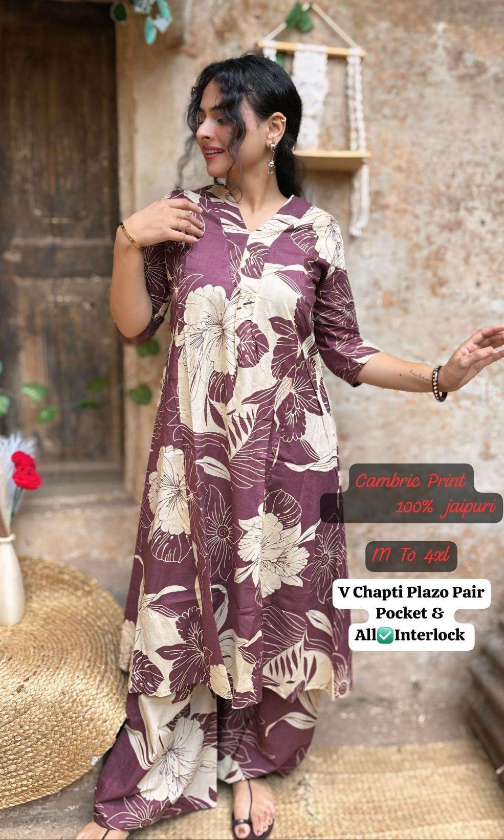 Jaipuri cotton coord set Kurti wholesalers in Gujarat