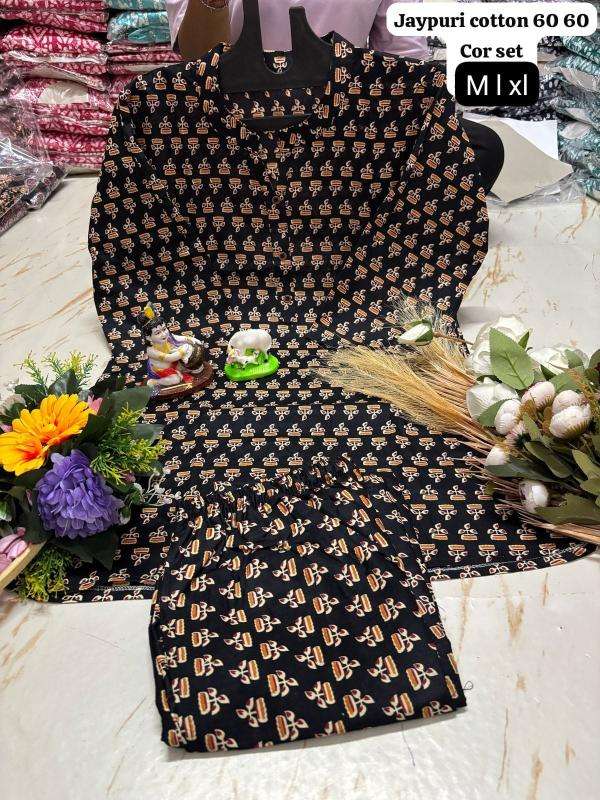 K k jaipuri cotton coord set Kurti wholesale price