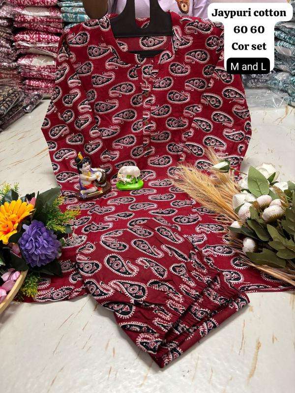 K k jaipuri cotton coord set Kurti wholesale price