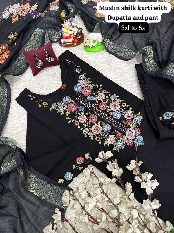 K k presents diable muslin Wholesale Kurtis from India