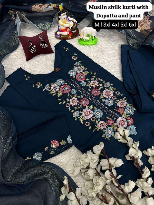 K k presents diable muslin Wholesale Kurtis from India