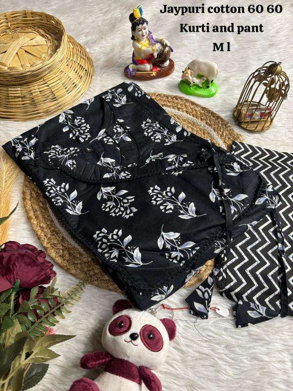 K k presents jaipuri cotton indian black kurti