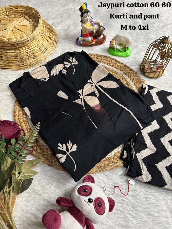 K k presents jaipuri cotton indian black kurti