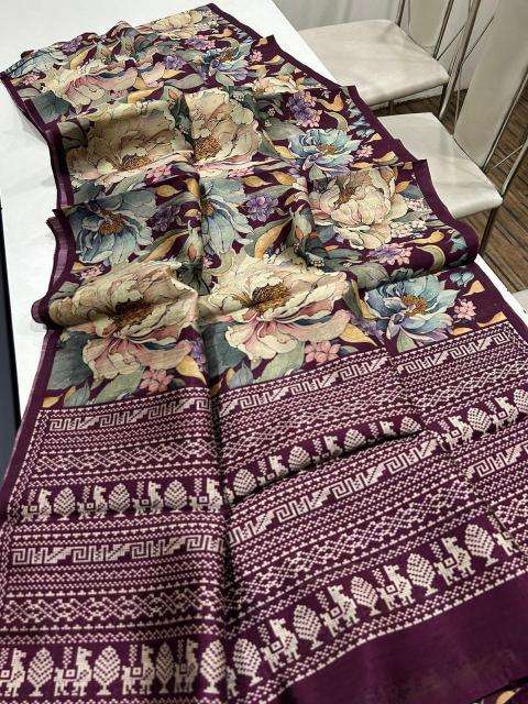 Kalamkari digital print floral Surat Saree online