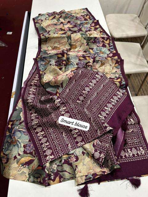 Kalamkari digital print floral Surat Saree online