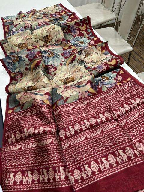 Kalamkari digital print floral Surat Saree online