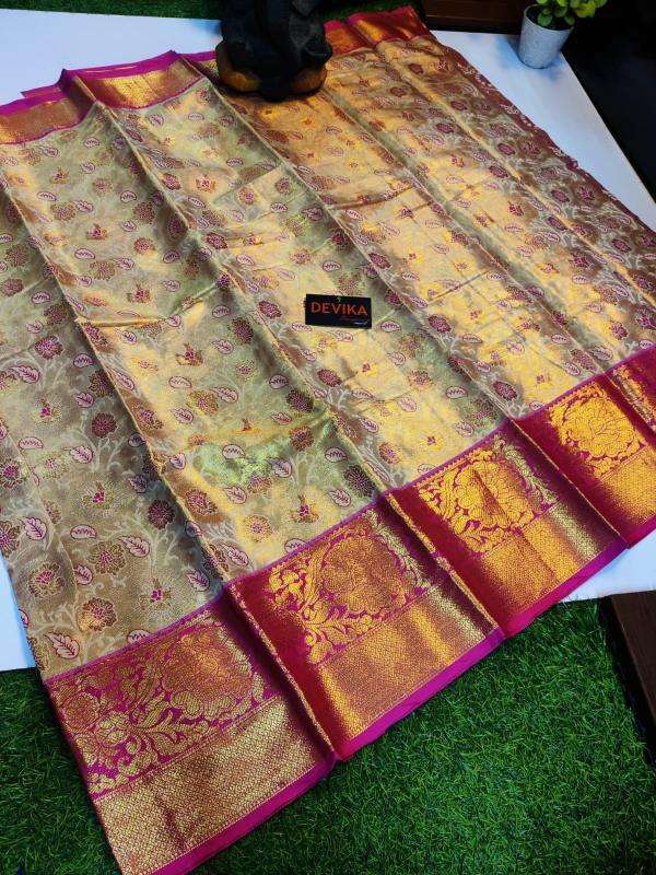 Kanjivaram soft pattu with contrast Wholesale Sarees Catalogue