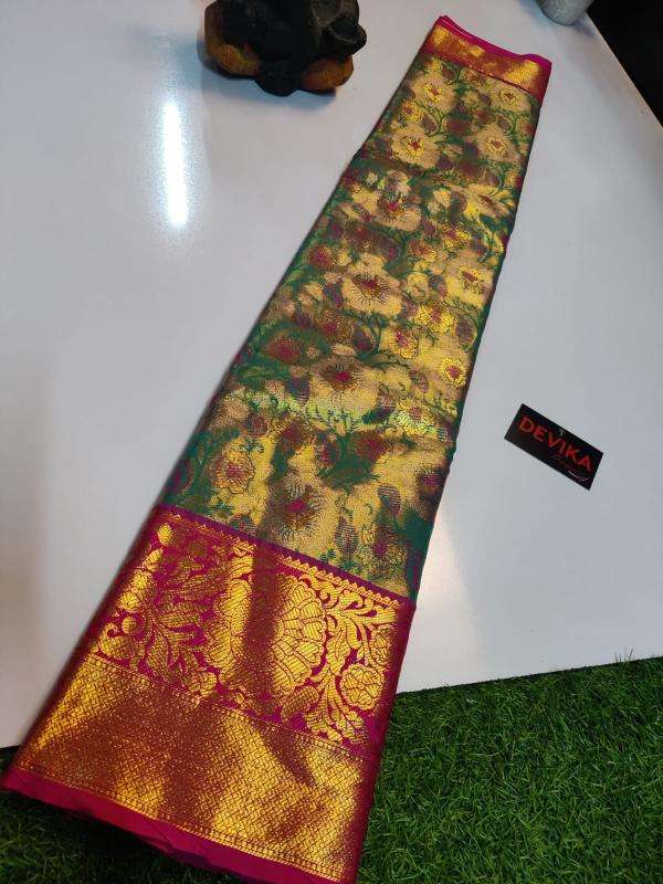 Kanjivaram soft pattu with contrast Wholesale Sarees Catalogue