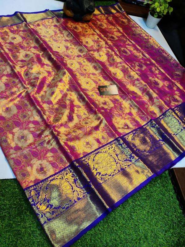 Kanjivaram soft pattu with contrast Wholesale Sarees Catalogue