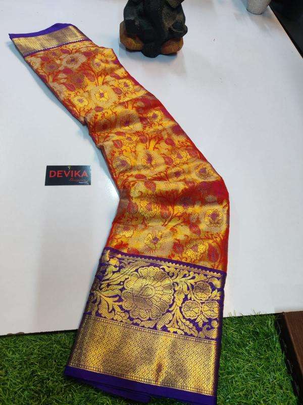 Kanjivaram soft pattu with contrast Wholesale Sarees Catalogue