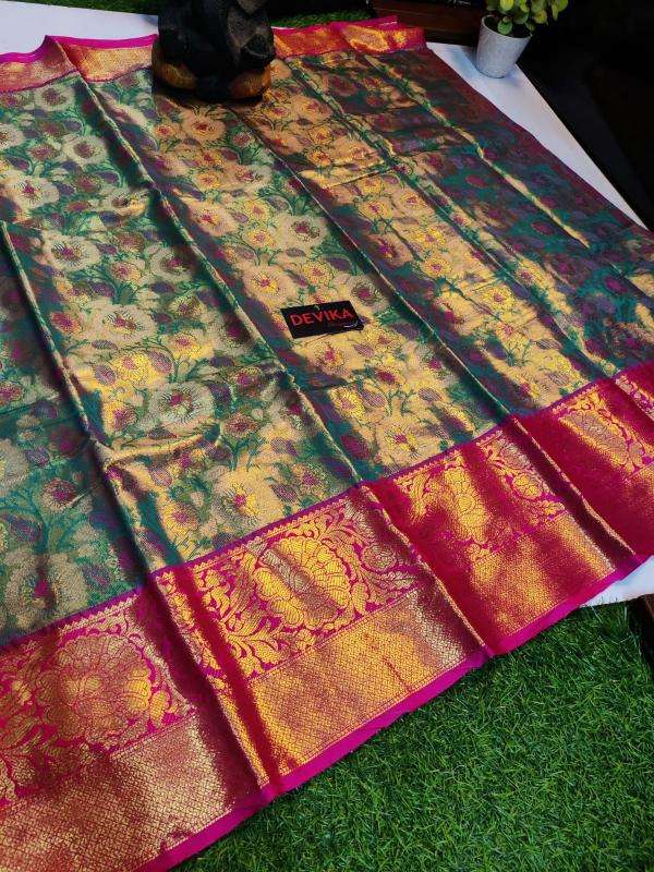Kanjivaram soft pattu with contrast Wholesale Sarees Catalogue