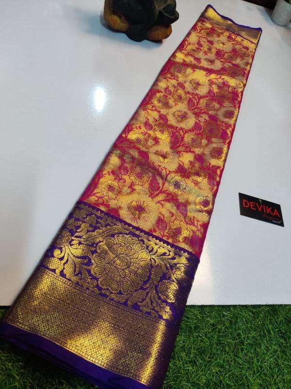 Kanjivaram soft pattu with contrast Wholesale Sarees Catalogue
